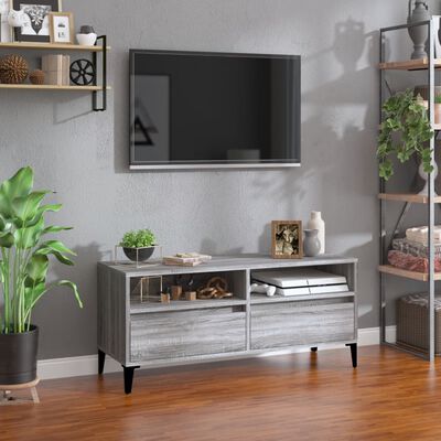 vidaXL TV omarica siva sonoma 100x34,5x44,5 cm inženirski les