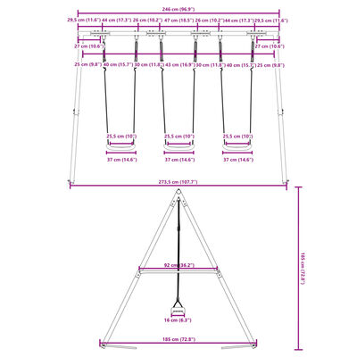 vidaXL Zunanji komplet s 3 gugalnicami