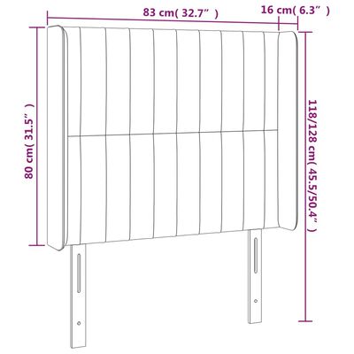 vidaXL LED posteljno vzglavje temno zeleno 83x16x118/128 cm žamet