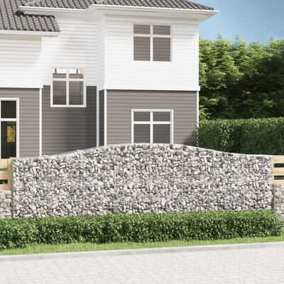 vidaXL Obokane gabion košare 2 kosa 400x50x120/140 cm pocinkano železo