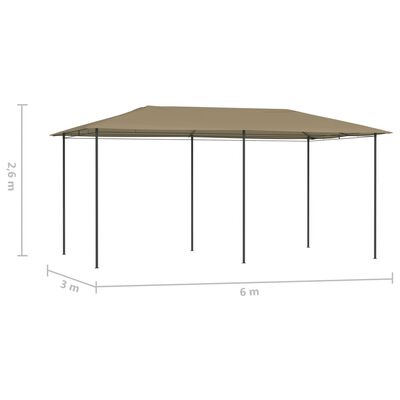 vidaXL Paviljon 2,98x5,3x2,59 m taupe 160 g/m²