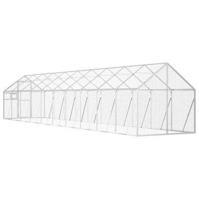 vidaXL Ptičnica srebrna 1,79x10x1,85 m aluminij