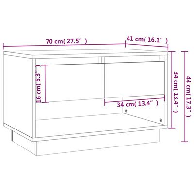 vidaXL TV omarica črna 70x41x44 cm iverna plošča