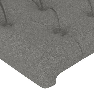 vidaXL Box spring postelja z vzmetnico temno siva 140x200 cm blago