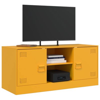 vidaXL TV omarica gorčično rumena 99x39x44 cm jeklo