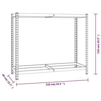 vidaXL Stojalo za pnevmatike 2-nadstropno 4 kosi srebrno 110x40x110 cm