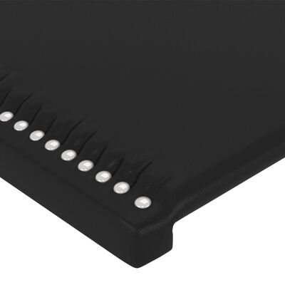 vidaXL LED posteljno vzglavje črno 103x16x78/88 cm umetno usnje