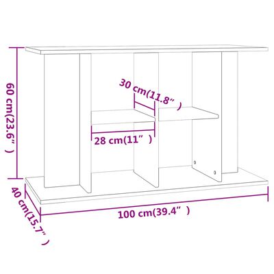 vidaXL Stojalo za akvarij črno 100x40x60 cm inženirski les