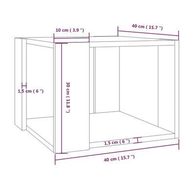 vidaXL Klubska mizica siva sonoma 40x40x30 cm konstruiran les