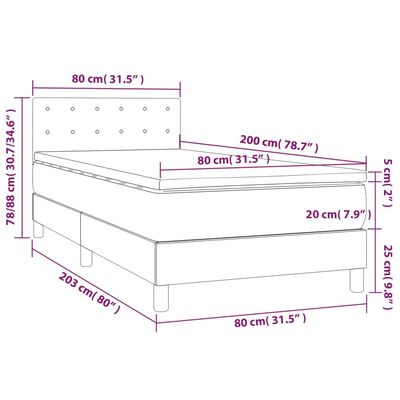 vidaXL Box spring postelja z vzmetnico roza 80x200 cm žamet