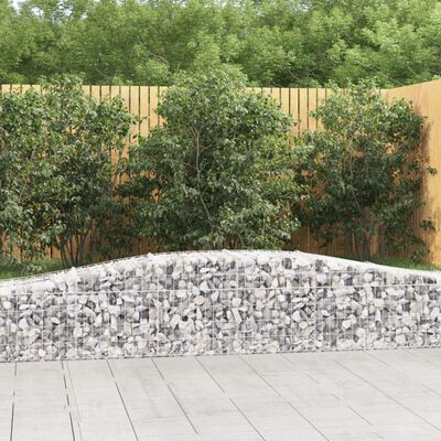 vidaXL Obokane gabion košare 2 kosa 400x50x40/60 cm pocinkano železo