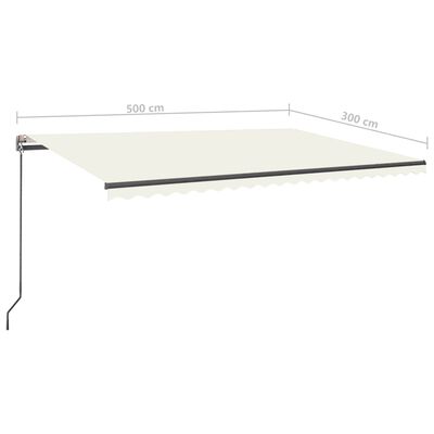 vidaXL Prostostoječa avtomatska tenda 500x300 cm krem