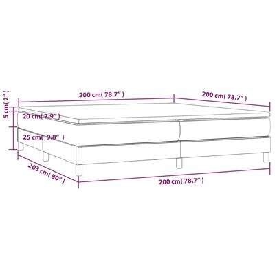 vidaXL Box spring postelja z vzmetnico zelen 200x200 cm blago