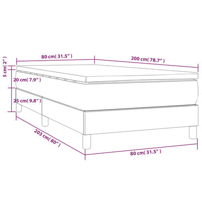 vidaXL Box spring postelja z vzmetnico črna 80x200 cm umetno usnje