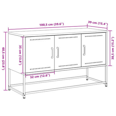 vidaXL TV omarica roza 100,5x39x60,5 cm jeklo