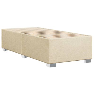 vidaXL Box spring postelja z vzmetnico krem 100x200 cm blago