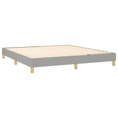 vidaXL Box spring postelja z vzmetnico svetlo siva 160x200 cm žamet