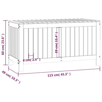 vidaXL Vrtna škatla siva 115x49x60 cm trdna borovina