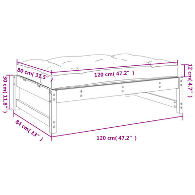 vidaXL Vrtni stolček za noge 120x80 cm trden les douglas