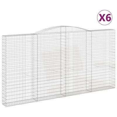 vidaXL Obokane gabion košare 6 kosa 400x30x200/220 cm pocinkano železo