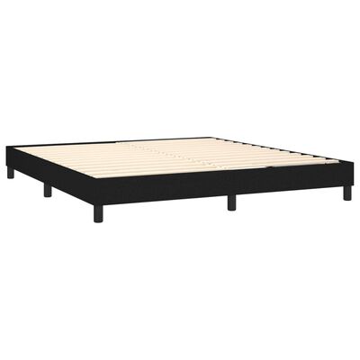 vidaXL Box spring postelja z vzmetnico črna 180x200 cm blago