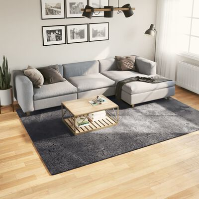 vidaXL Preproga s kratkimi vlakni mehka pralna antracitna 200x280 cm