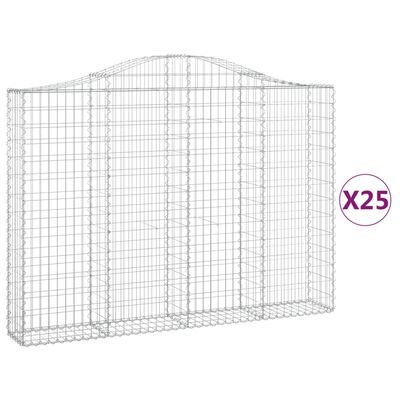 vidaXL Obokane gabion košare 25 kosov 200x30x140/160 cm cinkano železo