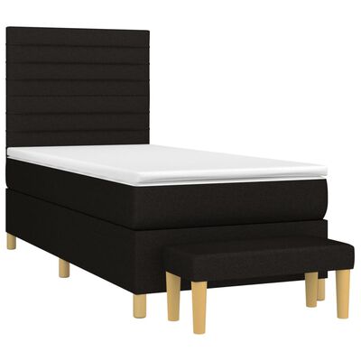 vidaXL Box spring postelja z vzmetnico črna 80x200 cm blago