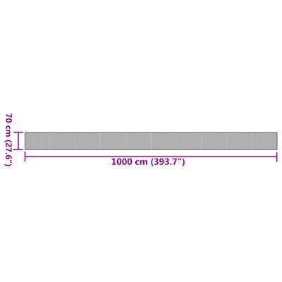 vidaXL Preproga pravokotna črna 70x1000 cm bambus