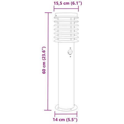 vidaXL Zunanja talna senzorska svetilka črna 60 cm nerjaveče jeklo