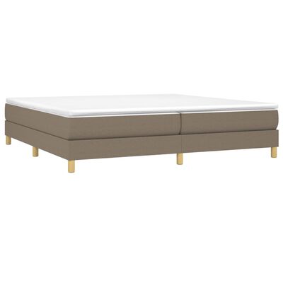 vidaXL Box spring postelja z vzmetnico taupe 200x200 cm blago