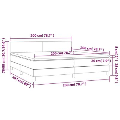 vidaXL Box spring postelja z vzmetnico temno modra 200x200 cm žamet