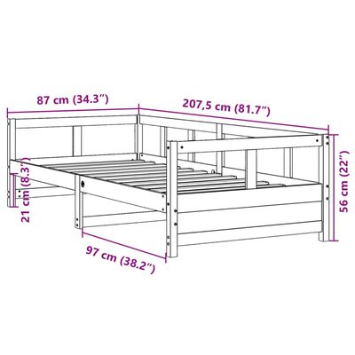 vidaXL Dnevna postelja naravna 80x200 cm trdna borovina