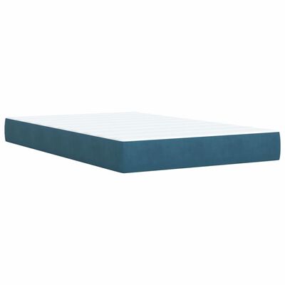 vidaXL Box spring postelja z vzmetnico temno modra 120x200 cm žamet