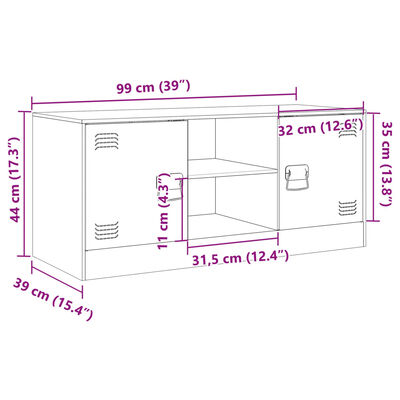 vidaXL TV omarica črna 99x39x44 cm jeklo