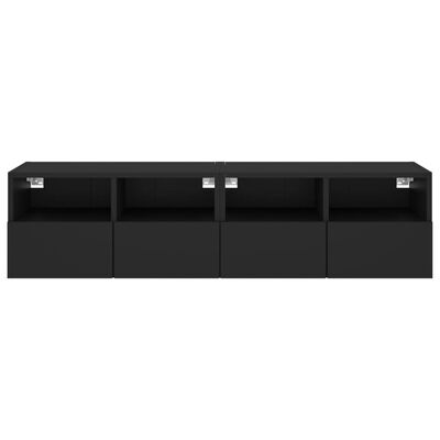 vidaXL Stenske TV omarice 2 kosa črne 60x30x30 cm inženirski les