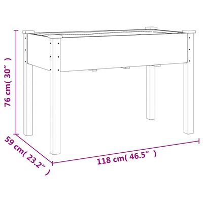 vidaXL Korito s podlogo 118x59x76 cm trden les jelke