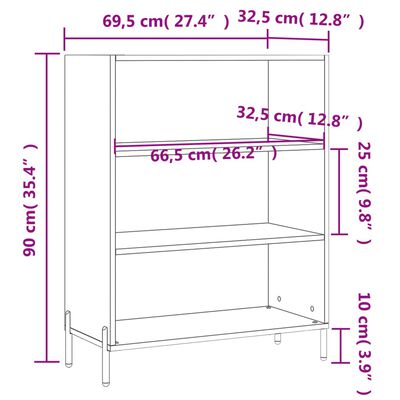 vidaXL Omarica s policami bela 69,5x32,5x90 cm inženirski les