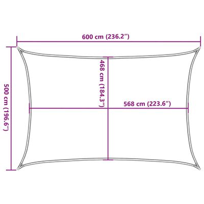 vidaXL Senčno jadro peščeno 6x5 m 100 % poliester oxford