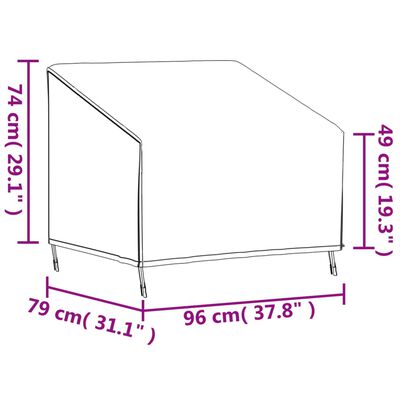 vidaXL Pokrivalo za vrtni stol črno 96x79x49/74 cm 420D oxford