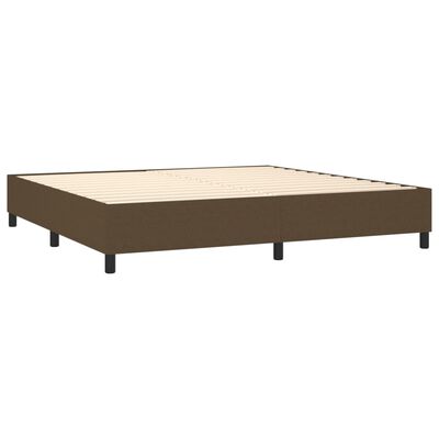 vidaXL Box spring postelja z vzmetnico temno rjav 200x200 cm blago