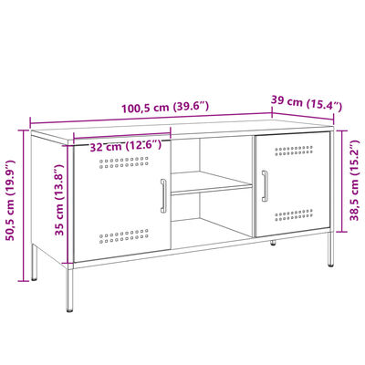 vidaXL TV omarica olivno zelena 100,5x39x50,5 cm jeklo