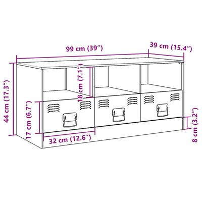 vidaXL TV omarica črna 99x39x44 cm jeklo