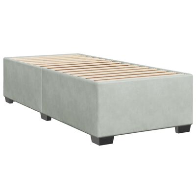 vidaXL Box spring postelja z vzmetnico svetlo siva 90x200 cm žamet