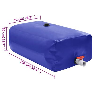 vidaXL Rezervoar za vodo s pipo zložljiv 360 L PVC