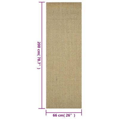 vidaXL Preproga naravni sisal 66x200 cm zelena