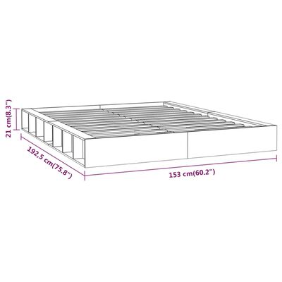 vidaXL Posteljni okvir črn 135x190 cm trden les