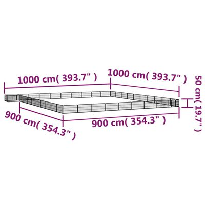 vidaXL Pasja ograda s 40 paneli črna 100x50 cm prašno barvano jeklo