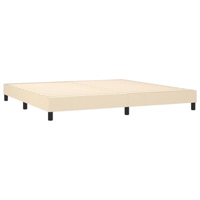 vidaXL Box spring postelja z vzmetnico krem 200x200 cm blago