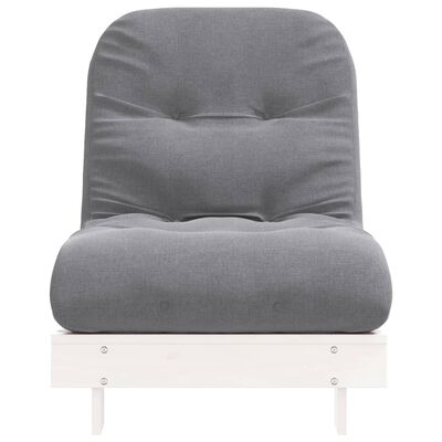 vidaXL Futon z ležiščem bela 70x206x11 cm trdna borovina